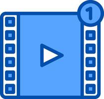 A player icon with a blue background vector