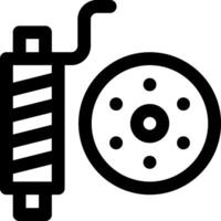 A black and white image of a wheel and a spindle vector