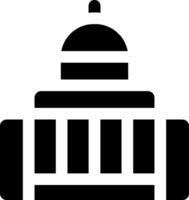 The capitol building is shown in black and white vector