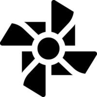 A black and white logo of a fan vector