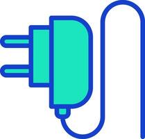 A blue plug with a cord attached to it vector