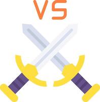 Two swords with the word sword vs in the middle vector