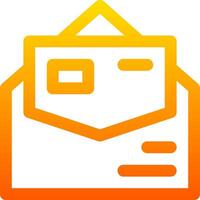 Mail icon with orange envelope vector