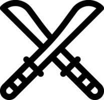 Two crossed swords icon on a white background vector