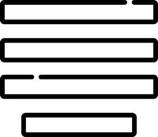 A black and white icon of a line of four bars vector