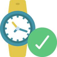 A watch and a tick mark on a white background vector