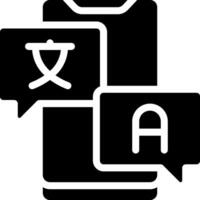 A black and white image of a phone with two speech bubbles vector