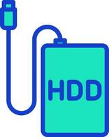 Hdd icon with a blue cord vector