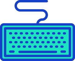A blue and green computer keyboard icon vector