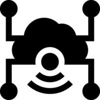 A black cloud with a wifi symbol on it vector