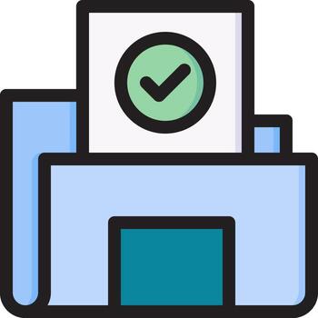 A printer with a check mark on it vector