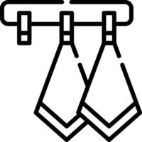 Two towels hanging on a rack vector