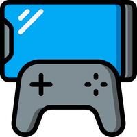 A game controller and a phone on a white background vector