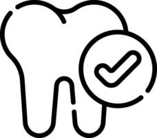 A tooth with a tick mark on it vector