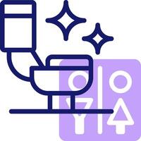 A toilet with a toilet seat and a toilet brush vector