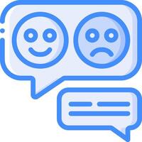Two speech bubbles with emoticons on them vector