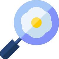 A magnifying glass with an egg on it vector