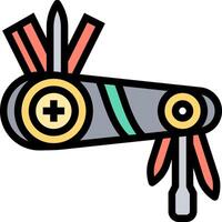 A swiss army knife with a cross on it vector