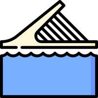 A boat with a sail on top of the water vector