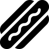 A black and white hot dog icon vector