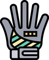 A glove with a black and green stripe on it vector