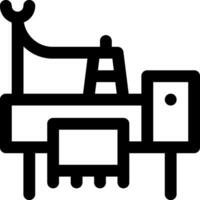 A black and white icon of a machine vector