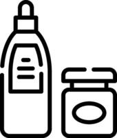 A bottle of shampoo and a jar of cream vector