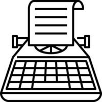 A typewriter with paper on top of it vector