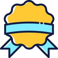 A badge with a ribbon and ribbon on it vector