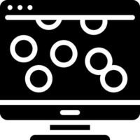 A computer monitor with circles on it vector