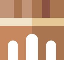 A brown and white building with arches vector