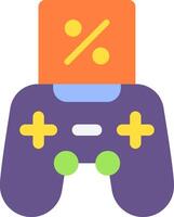 A game controller with a percentage sign on it vector