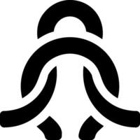 A black and white logo of a circle with a curved line vector