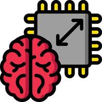 A brain and a cpu chip vector