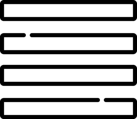 A black and white icon of a line