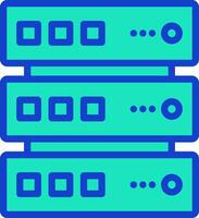 A blue and green server with four blue buttons vector