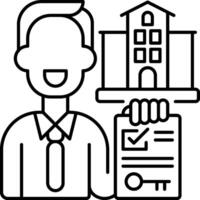 A man holding a house and a check sheet vector