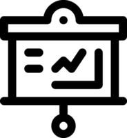 A black and white icon of a board with a chart vector