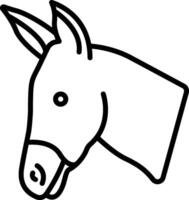 A donkey head outline on a white background vector
