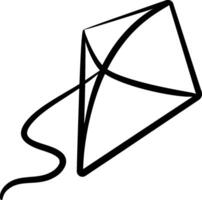 A kite flying in the air with a line drawn around it vector