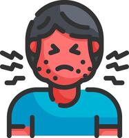 A man with a rash on his face vector