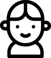 A black and white icon of a person's face vector