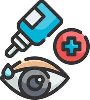 Eye and syringe icon on white background vector
