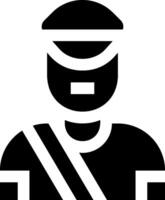 A black and white image of a man in a uniform vector
