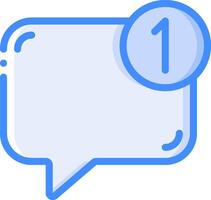 A speech bubble with a number one in it vector