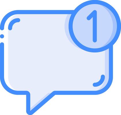 A speech bubble with a number one in it
