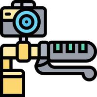 A camera and a tripod icon on a white background vector