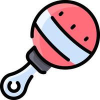 A red and white ball with a hook vector