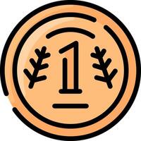 A medal with the number one on it vector