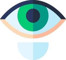An eye with a green and blue color vector